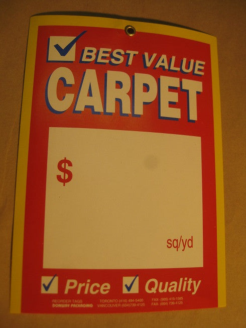 Best Value Carpet Tag - Red (500 per box)