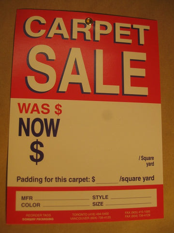 Carpet Sale Tag - Red (500 per box)