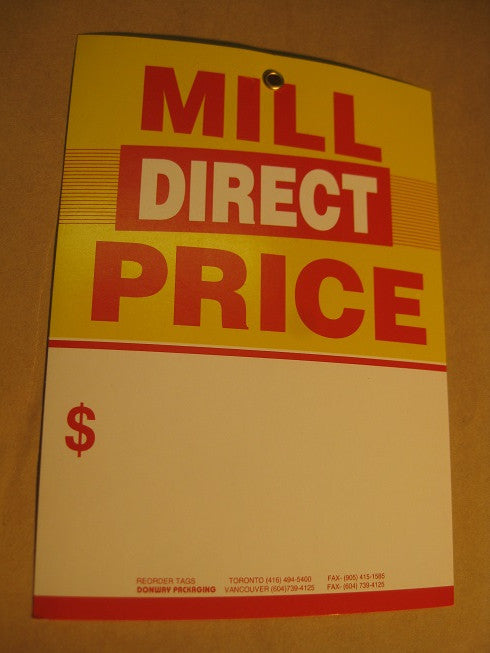 Mill Direct Price Tag - Yellow (500 per box)