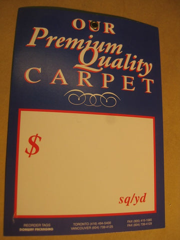Premium Quality Carpet Tag - Blue (500 per box)