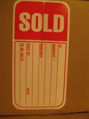 Slitted Sold Tag - Red (1,000 per box)